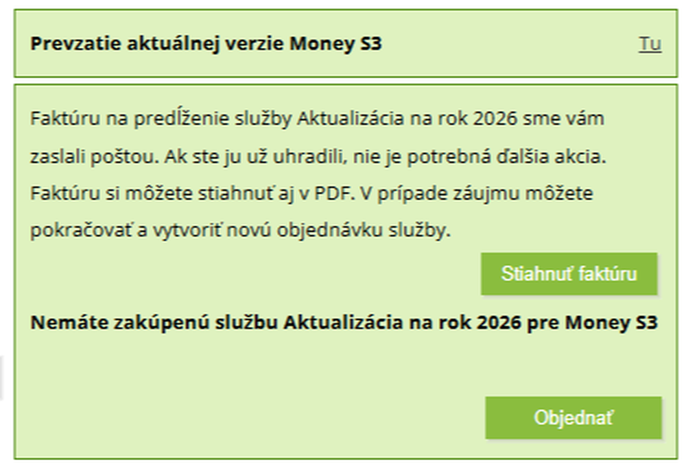 obnova nezapalcené aktualizace Money S3